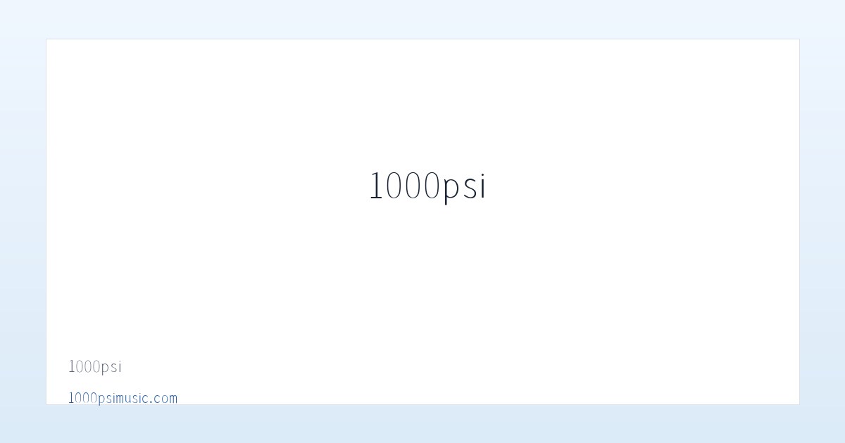 1000psi 主图